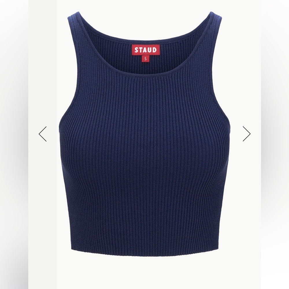 Staud ibisco cropped tank navy
